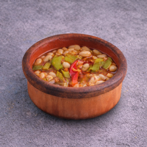 Beans with vegetable in the pot
